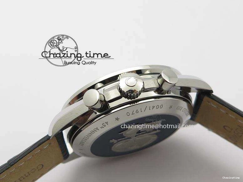 1228 Vibrant Speedmaster JHF SS Snoopy Award 45th Anniversary White Dial On Black Leather Strap 8238